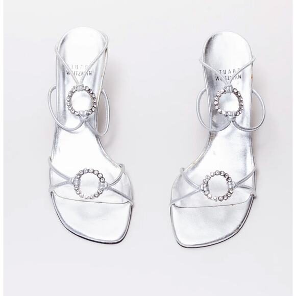 Vintage Y2k Diamond Jeweled stuart weitzman heels 6.5 - Picture 1 of 10